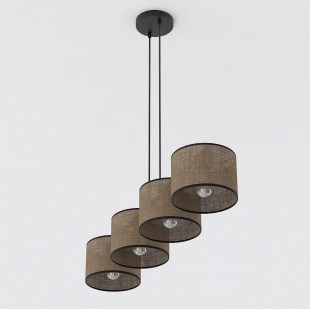 Lampa wisząca Emibig: 4 brązowe klosze, 96cm - Sklep z meblami