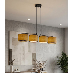 Lampa wisząca Emibig: 4 brązowe klosze, 96cm - Sklep z meblami