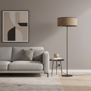 Lampa podłogowa Emibig Eco | Brązowy klosz, 143cm