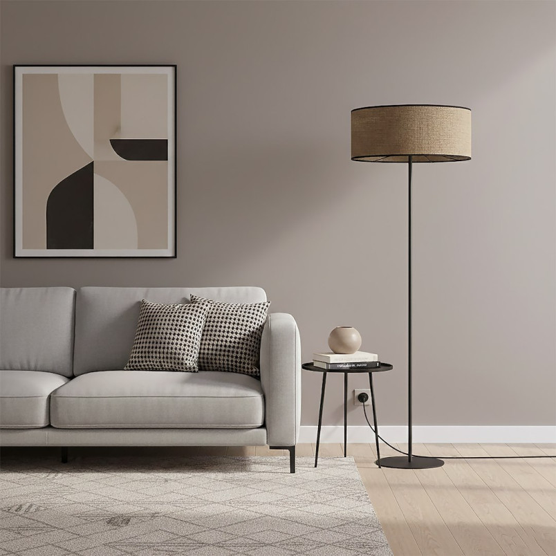 Lampa podłogowa Emibig Eco | Brązowy klosz, 143cm