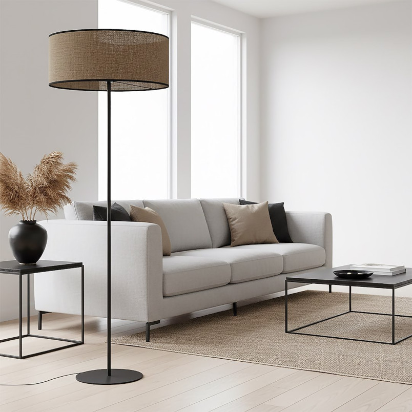 Lampa podłogowa Emibig Eco | Brązowy klosz, 143cm