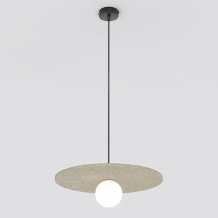 Lampa wisząca Calma Emibig: filcowa kula, beż, 40cm