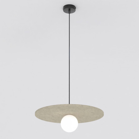 Lampa wisząca Calma Emibig: filcowa kula, beż, 40cm
