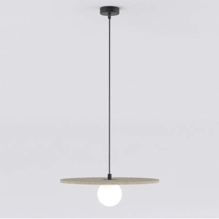 Lampa wisząca Calma Emibig: filcowa kula, beż, 40cm