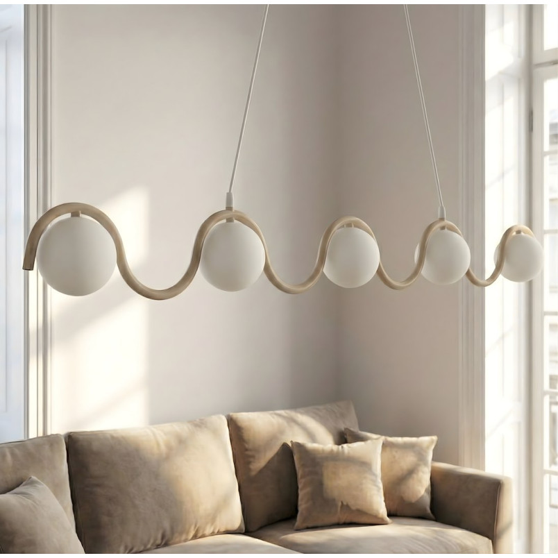 Lampa wisząca Sinus Emibig | 5 szklanych kul, 110cm