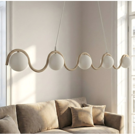 Lampa wisząca Sinus Emibig | 5 szklanych kul, 110cm
