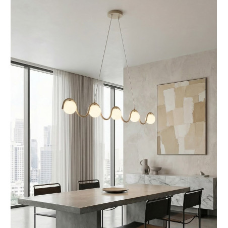 Lampa wisząca Sinus Emibig | 5 szklanych kul, 110cm