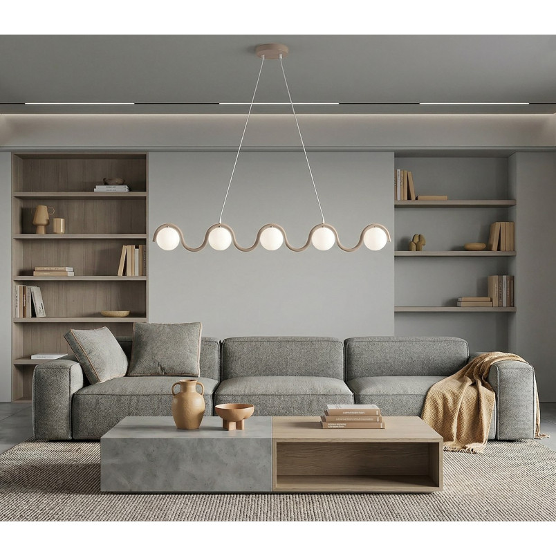 Lampa wisząca Sinus Emibig | 5 szklanych kul, 110cm