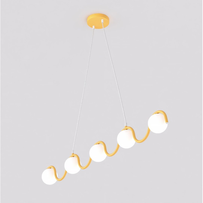 Lampa wisząca Sinus | 5 szklanych kul, 110cm | Emibig