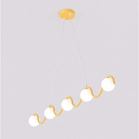 Lampa wisząca Sinus | 5 szklanych kul, 110cm | Emibig