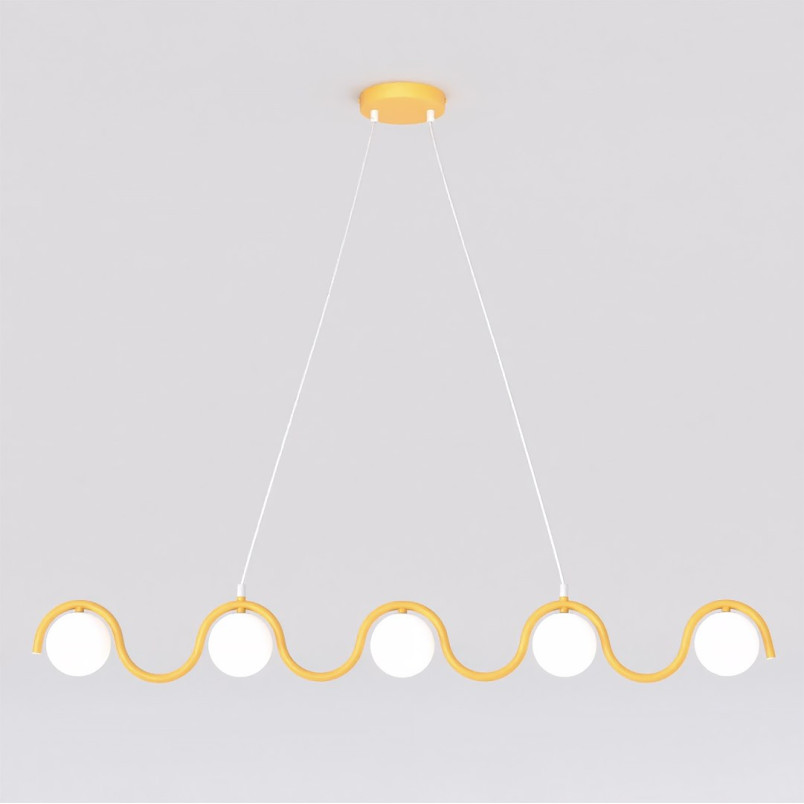 Lampa wisząca Sinus | 5 szklanych kul, 110cm | Emibig