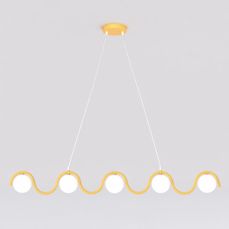 Lampa wisząca Sinus | 5 szklanych kul, 110cm | Emibig