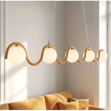 Lampa wisząca Sinus | 5 szklanych kul, 110cm | Emibig