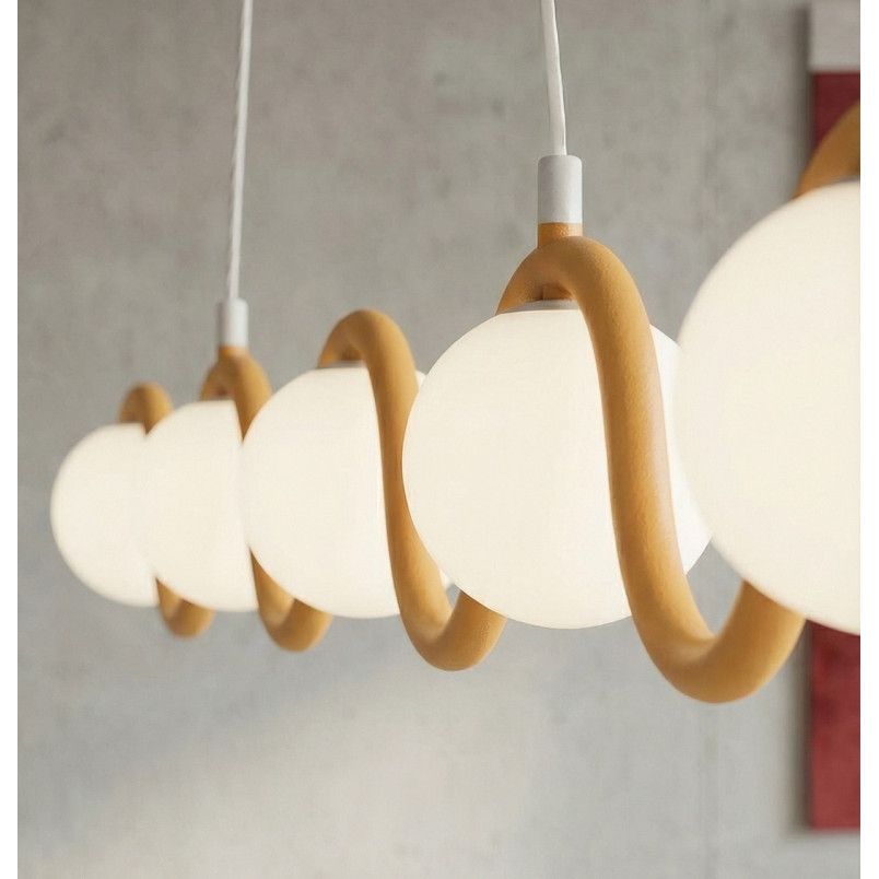 Lampa wisząca Sinus | 5 szklanych kul, 110cm | Emibig