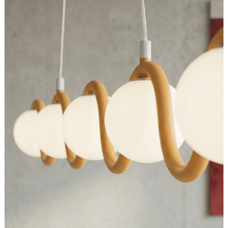 Lampa wisząca Sinus | 5 szklanych kul, 110cm | Emibig
