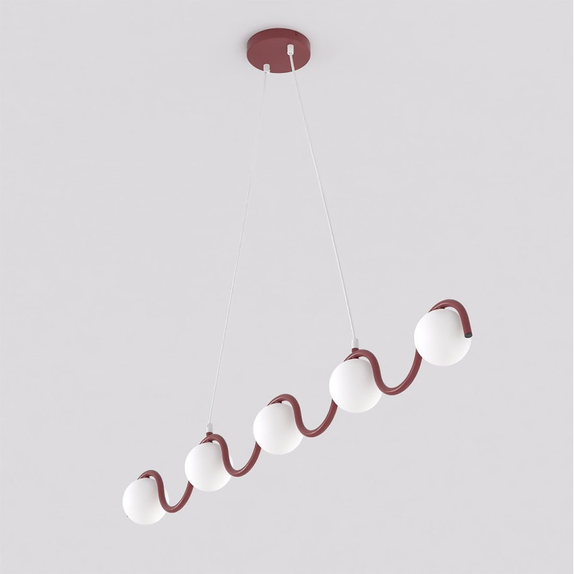 Lampa wisząca Sinus - 5 szklanych kul, 110cm | Emibig