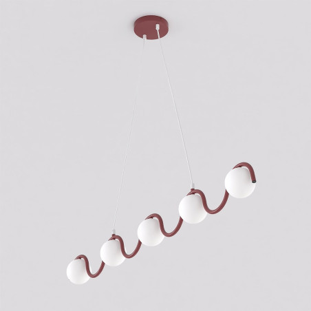 Lampa wisząca Sinus - 5 szklanych kul, 110cm | Emibig