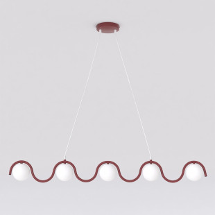 Lampa wisząca Sinus - 5 szklanych kul, 110cm | Emibig