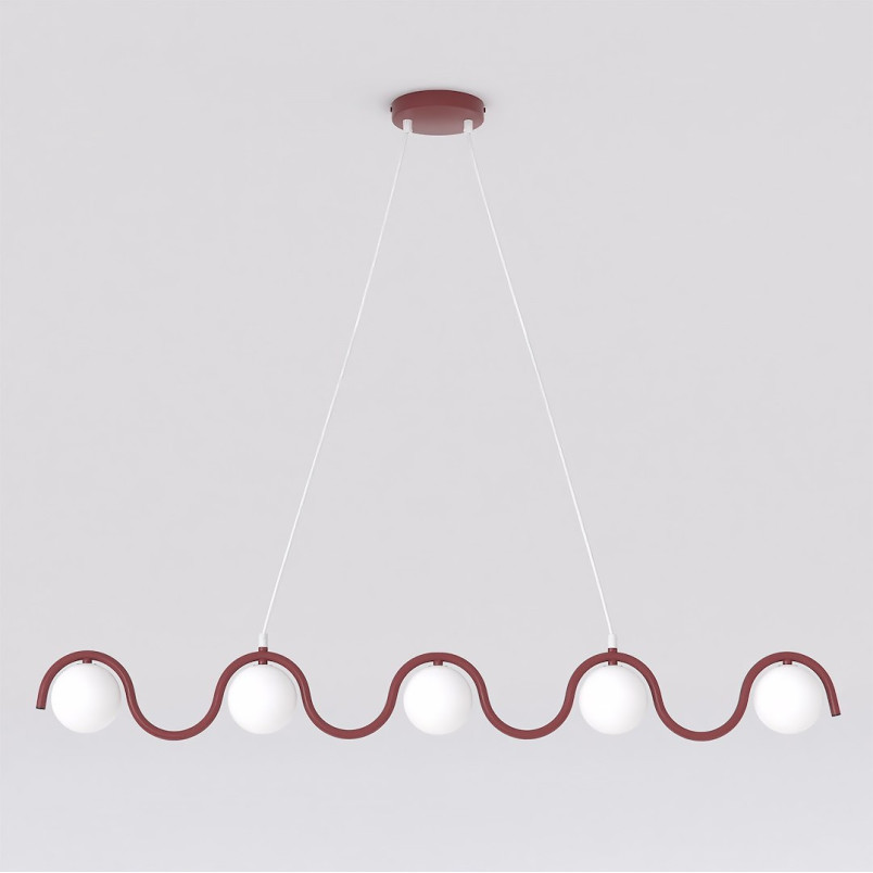 Lampa wisząca Sinus - 5 szklanych kul, 110cm | Emibig