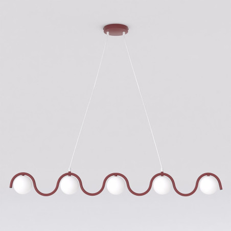 Lampa wisząca Sinus - 5 szklanych kul, 110cm | Emibig