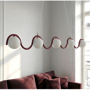 Lampa wisząca Sinus - 5 szklanych kul, 110cm | Emibig