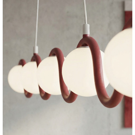 Lampa wisząca Sinus - 5 szklanych kul, 110cm | Emibig