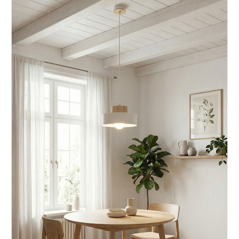 Lampa wisząca Kivi - Emibig. Skandynawski design, biały klosz.