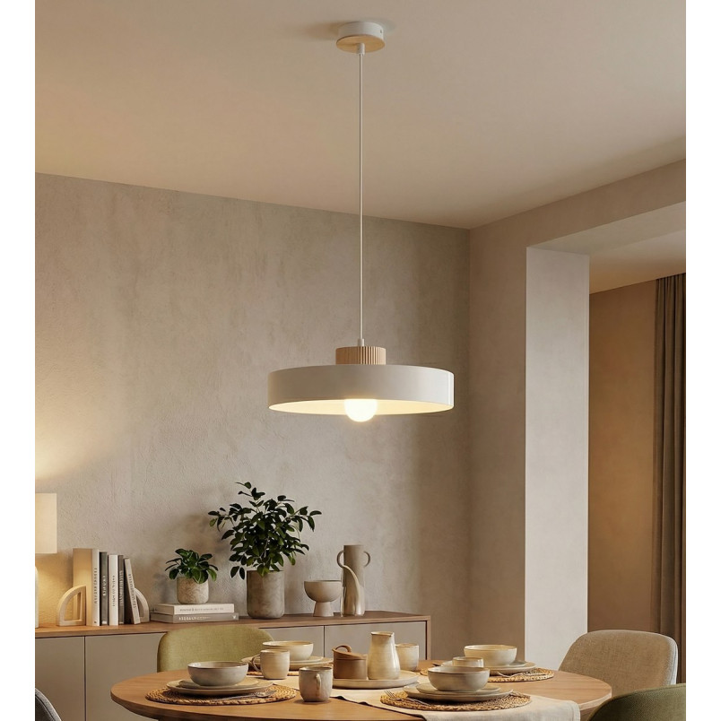 Lampa wisząca Kivi Emibig | Skandynawski design, biały klosz