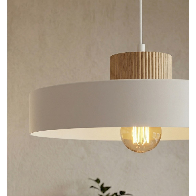 Lampa wisząca Kivi Emibig | Skandynawski design, biały klosz