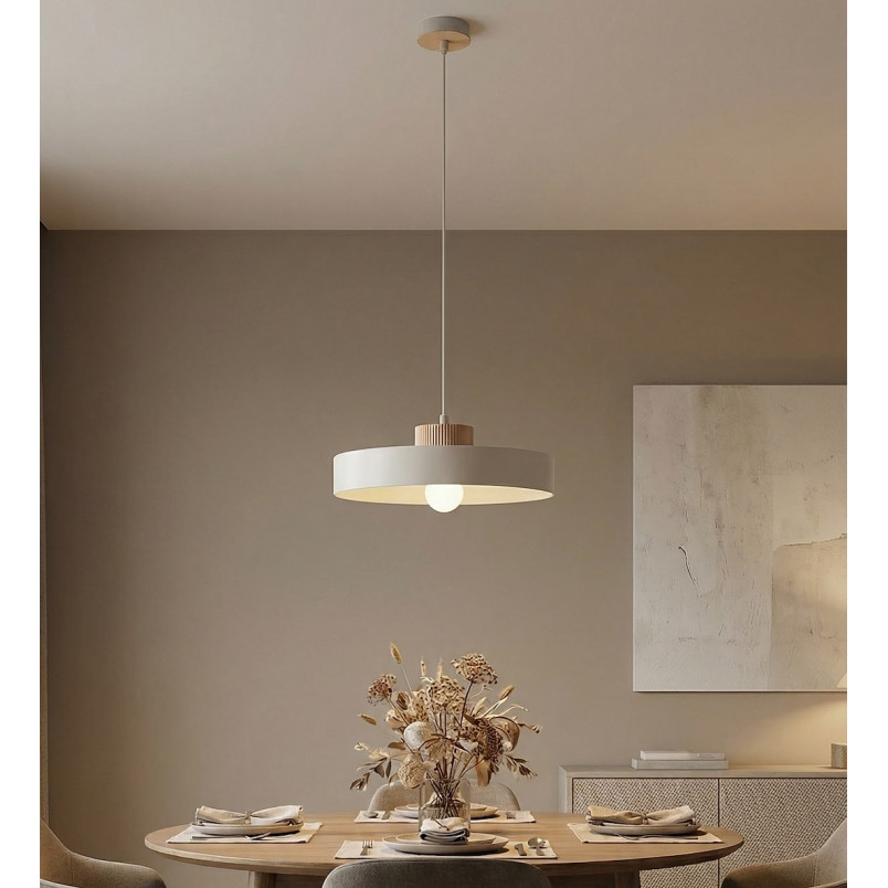 Lampa wisząca Kivi Emibig | Skandynawski design, biały klosz