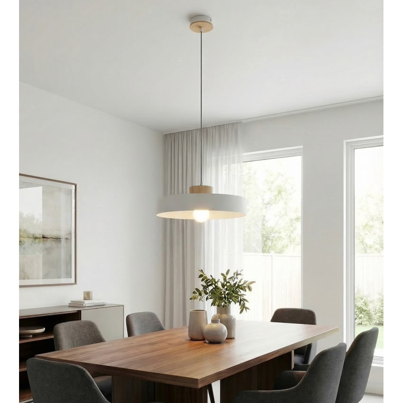 Lampa wisząca Kivi Emibig | Skandynawski design, biały klosz