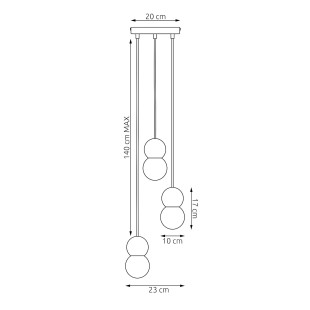 Lampa wisząca Loop Emibig - 3 kule, skandynawski design