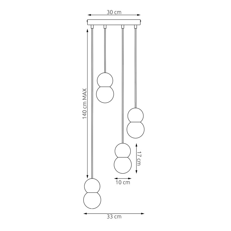 Lampa wisząca Loop Emibig - 4 kule, skandynawski styl