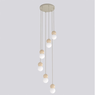 Lampa wisząca Loop Emibig - 6 kul, skandynawski styl