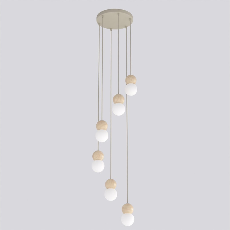 Lampa wisząca Loop Emibig - 6 kul, skandynawski styl