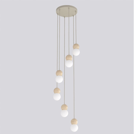 Lampa wisząca Loop Emibig - 6 kul, skandynawski styl