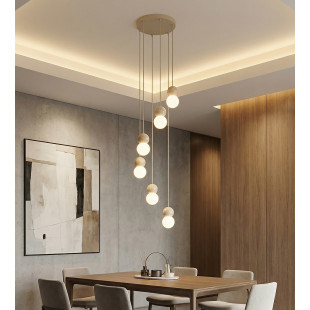 Lampa wisząca Loop Emibig - 6 kul, skandynawski styl