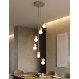 Lampa wisząca Loop Emibig - 6 kul, skandynawski styl