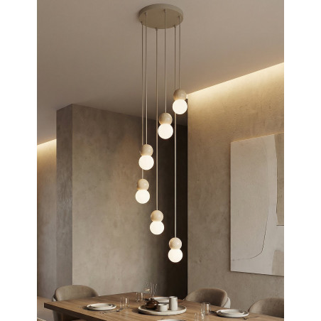 Lampa wisząca Loop Emibig - 6 kul, skandynawski styl