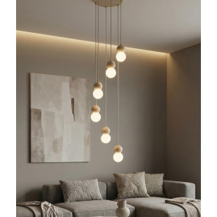 Lampa wisząca Loop Emibig - 6 kul, skandynawski styl
