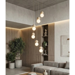 Lampa wisząca Loop Emibig - 6 kul, skandynawski styl