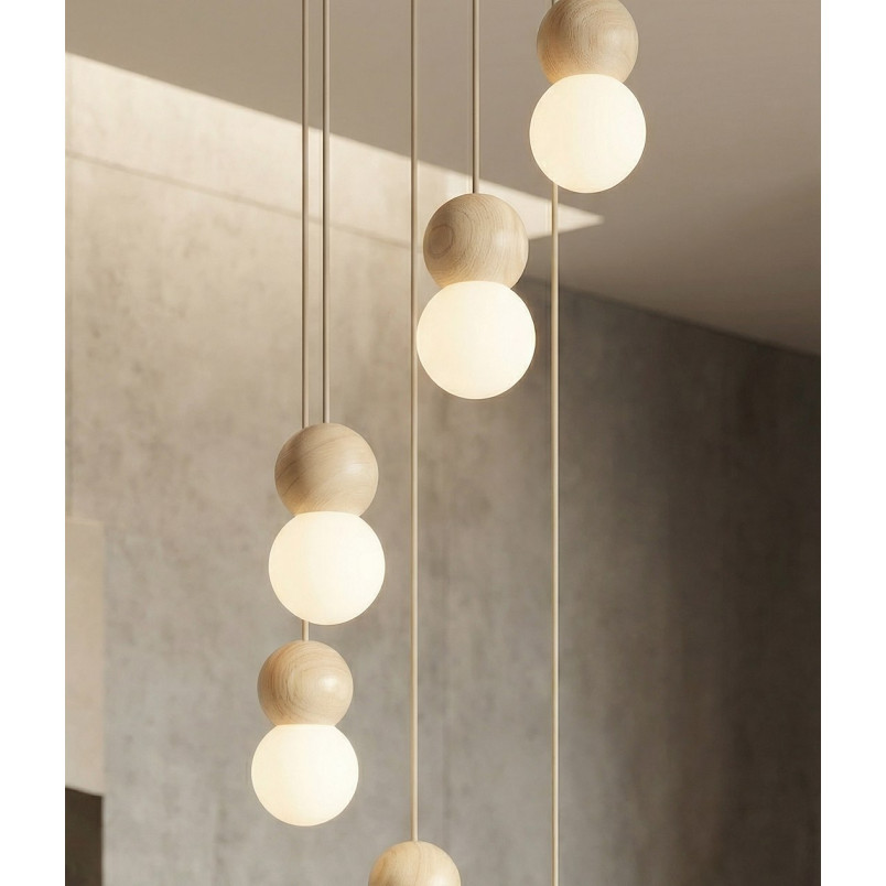 Lampa wisząca Loop Emibig - 6 kul, skandynawski styl