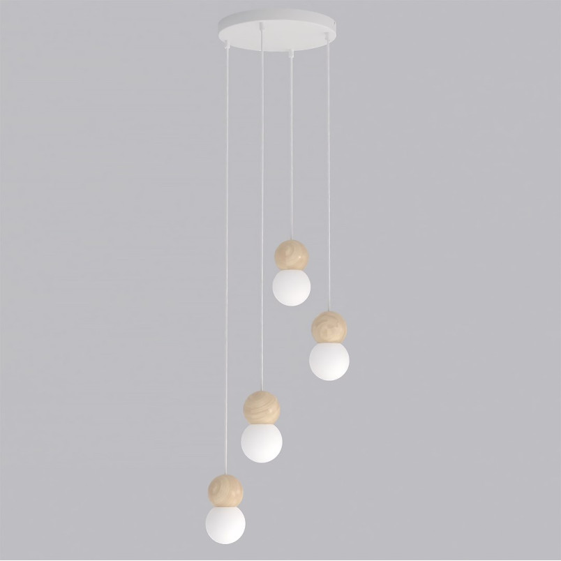 Lampa wisząca Loop Emibig | 4 kule szklane, skandynawski design