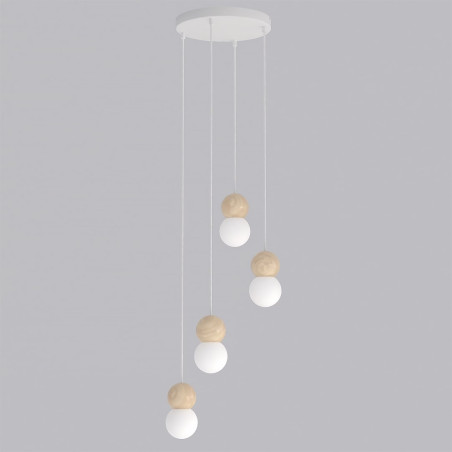 Lampa wisząca Loop Emibig | 4 kule szklane, skandynawski design