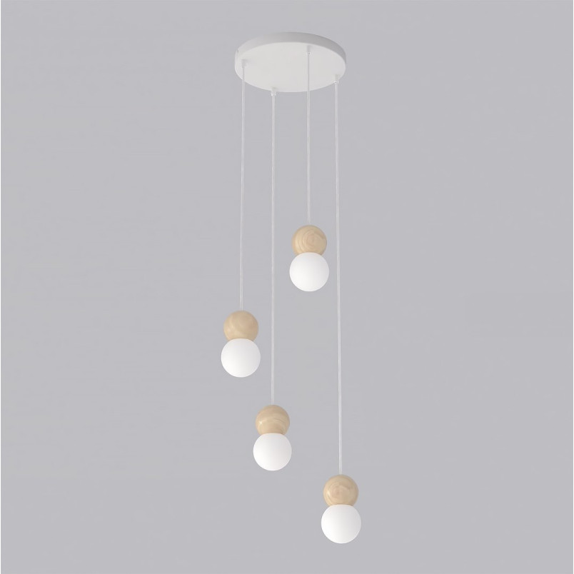 Lampa wisząca Loop Emibig | 4 kule szklane, skandynawski design