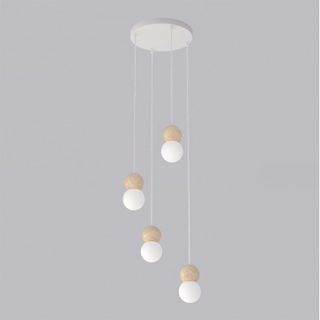 Lampa wisząca Loop Emibig | 4 kule szklane, skandynawski design