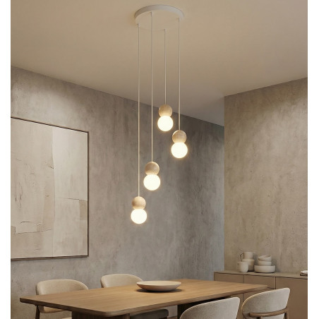 Lampa wisząca Loop Emibig | 4 kule szklane, skandynawski design