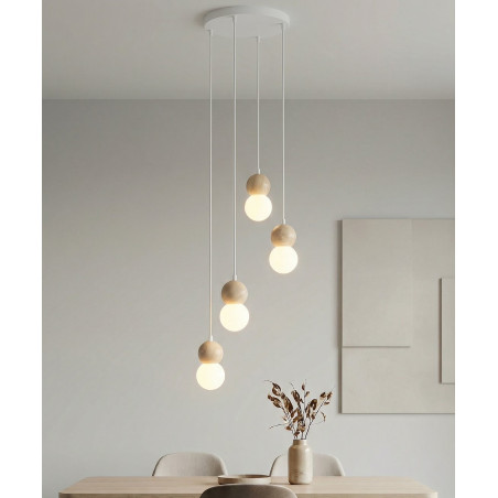 Lampa wisząca Loop Emibig | 4 kule szklane, skandynawski design
