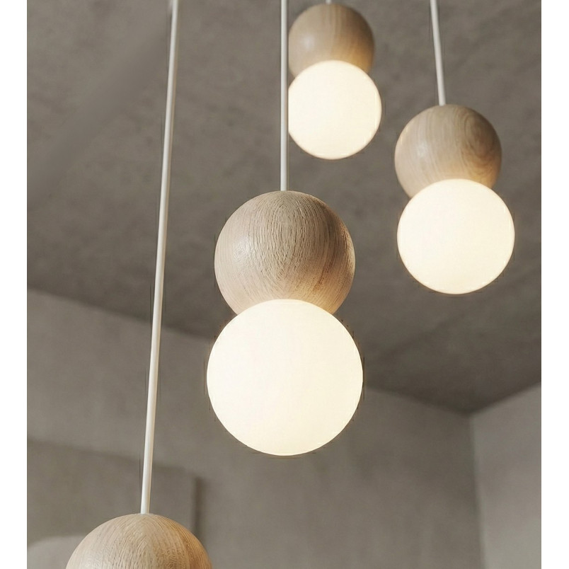 Lampa wisząca Loop Emibig | 4 kule szklane, skandynawski design