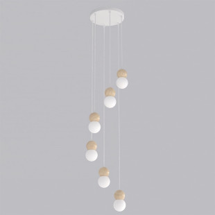 Lampa wisząca Loop Emibig | 6 szklanych kul | Skandynawski design